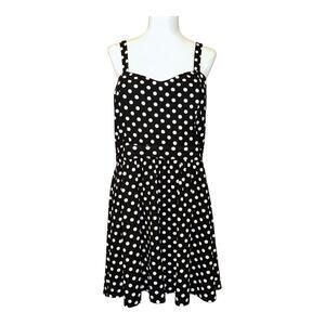 Women’s Black and White Polka Dot Dress Swing Pin-Up Size 2X Plus